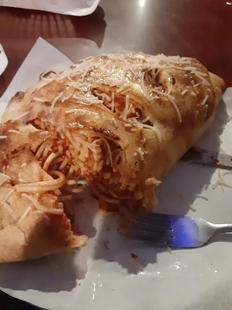 Spaghetti and Meatball Calzone